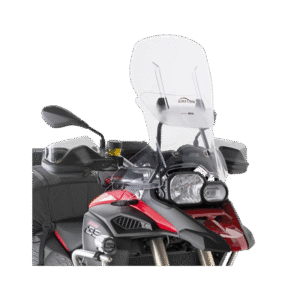 BMW F 800 GS Adventure (13 > 18)  Bulle spécifique modulable incolore AIRFLOW®. Hauteur (H) 54 cm ( 12 cm de débattement), largeur (L) 56 cm