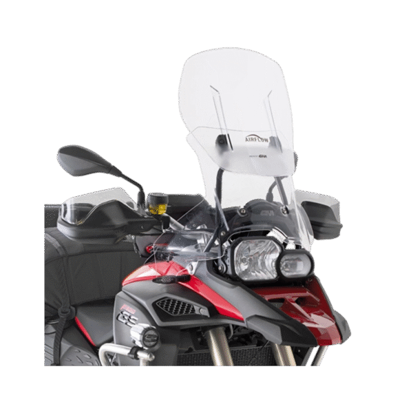 BMW F 800 GS Adventure (13 > 18)  Bulle spécifique modulable incolore AIRFLOW®. Hauteur (H) 54 cm ( 12 cm de débattement), largeur (L) 56 cm