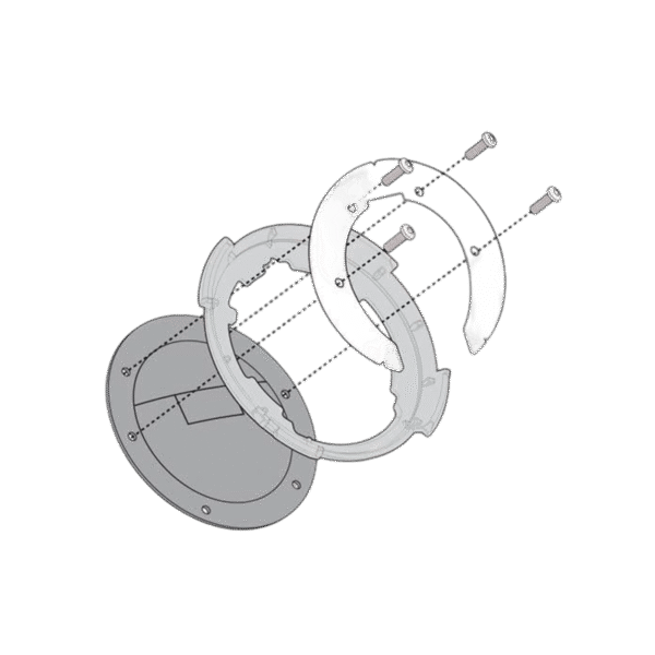 Bride métallique spécifique pour la fixation des sacoches de réservoir TANKLOCK system